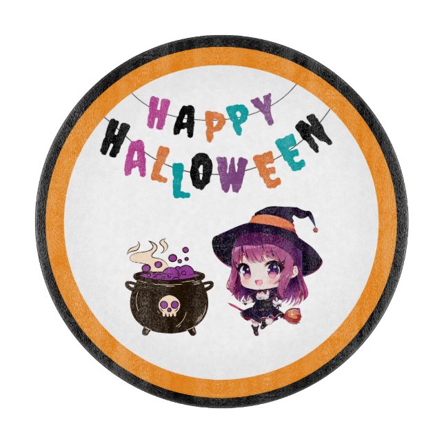 Halloween/Hexe/Herbst/Oktober Schneidebrett (Vorderseite)