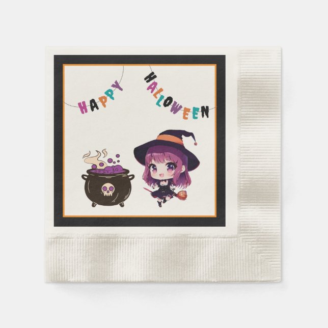 Halloween/Hexe/Herbst/Oktober Serviette (Vorderseite)