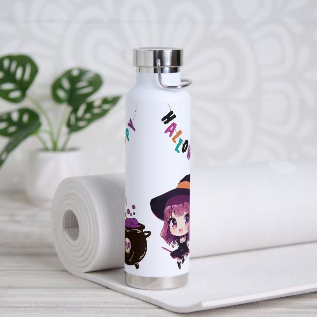 Halloween/Hexe/Herbst/Oktober Trinkflasche (Yoga)