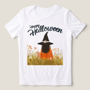 Halloween-Hexe im Blumenfeld Tri-Blend Shirt