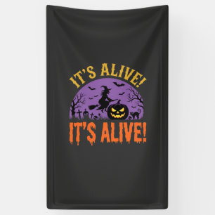 Halloween Hexe Jack O Kürbis Es Lebt Banner