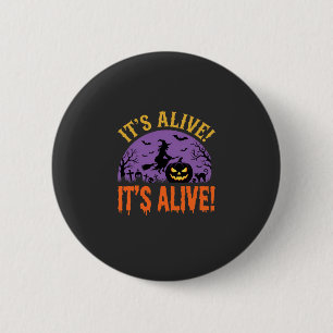 Halloween Hexe Jack O Kürbis Es Lebt Button