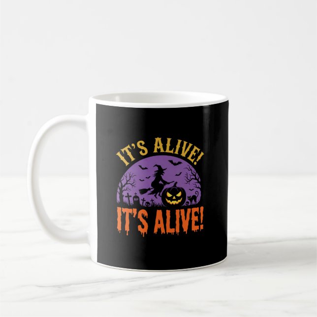 Halloween Hexe Jack O Kürbis Es Lebt Kaffeetasse (Links)