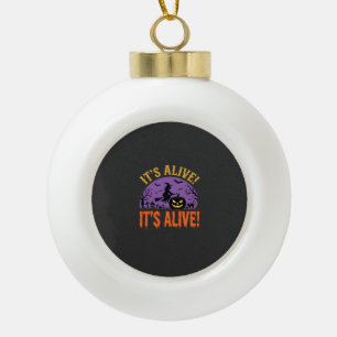 Halloween Hexe Jack O Kürbis Es lebt Keramik Kugel-Ornament