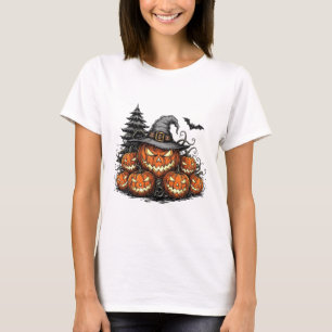 Halloween Hexe Jack-o-lantern Grusel-Kürbis Spuk T-Shirt