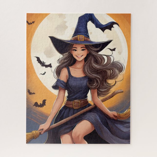 Halloween Hexe Jigsaw Puzzle (Vertikal)