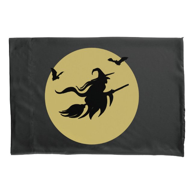 Halloween-Hexe Kissenbezug (Vorderseite)