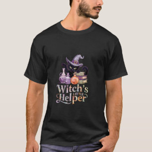 Halloween-Hexe Kleiner Helfer Enchanting Cat Com T-Shirt