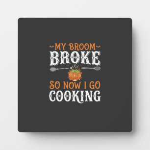 Halloween Hexe Koch Besen Zerbrochen Design_1 Fotoplatte