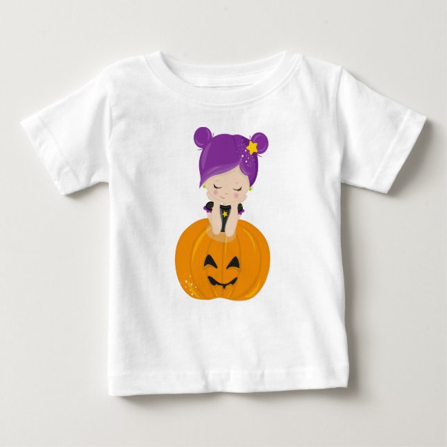 Halloween, Hexe, Kürbis, Boo, Trick oder Trete Baby T-shirt (Vorderseite)
