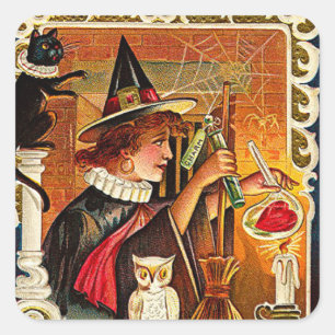 Halloween-Hexe-Liebhaber-Trank Quadratischer Aufkleber
