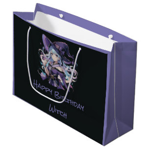 Halloween/Hexe/lila Große Geschenktüte