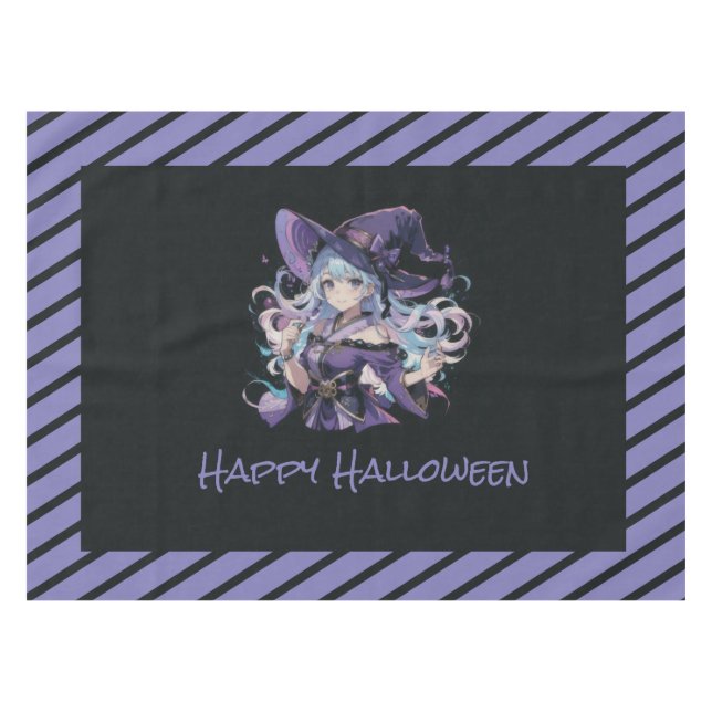 Halloween/Hexe/lila Tischdecke (Vorderseite (Horizontal))