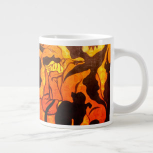 Halloween Hexe mit einer schwarzen Katze Jumbo-Tasse
