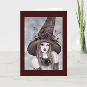 Halloween Hexe mit Kitty-Karte von Renee Lavoie Karte