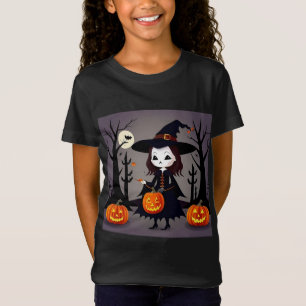 Halloween-Hexe mit Kürbissen T-Shirt