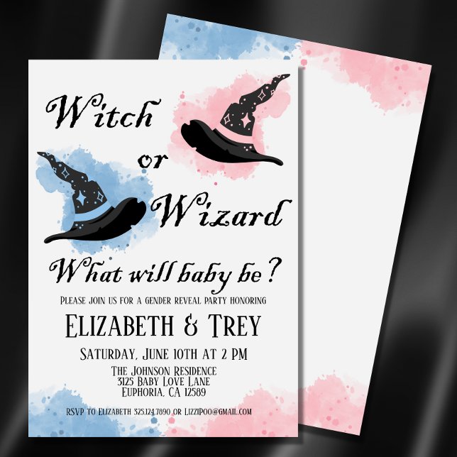 Halloween Hexe oder Zaubergeschlecht Einladung (A fun and witchy baby gender reveal for Halloween. )