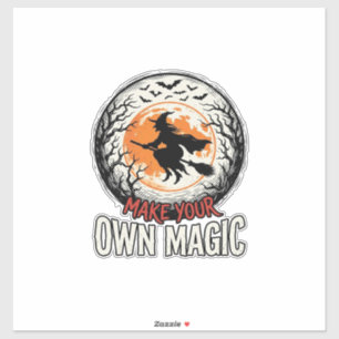 Halloween-Hexe-own-Magic-Vintage-Shirt-Design_1 Aufkleber