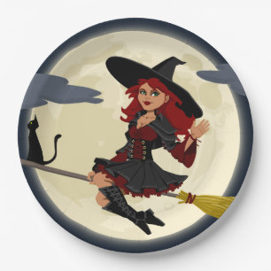 Halloween-Hexe-Pappteller Pappteller