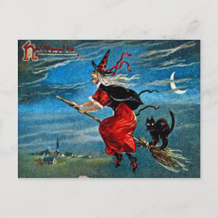 Hallowe'en Hexe Postcard Postkarte