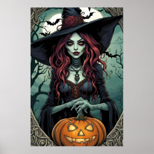 Halloween Hexe Poster