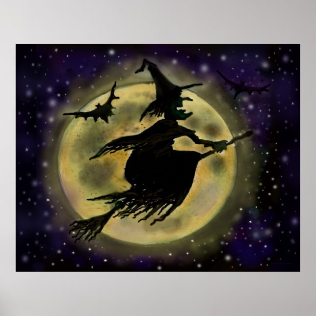 Halloween Hexe Poster (Vorne)