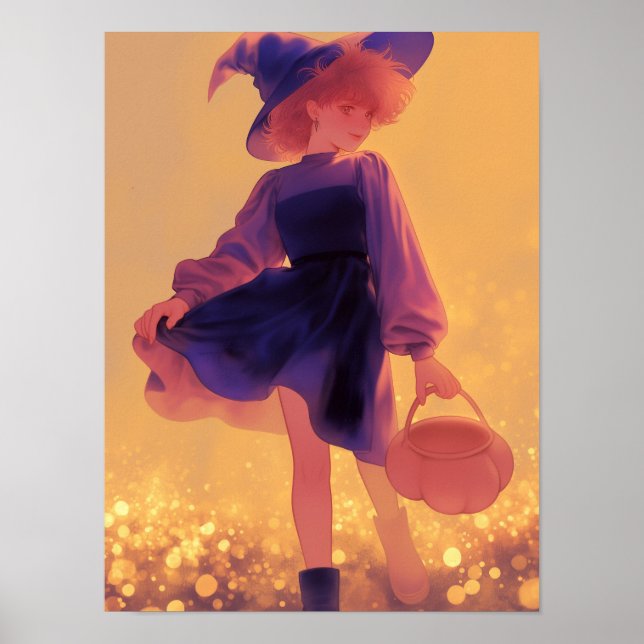 Halloween Hexe Poster (Vorne)