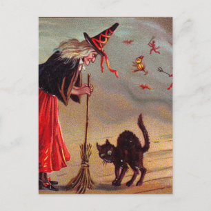 Halloween Hexe Postkarte