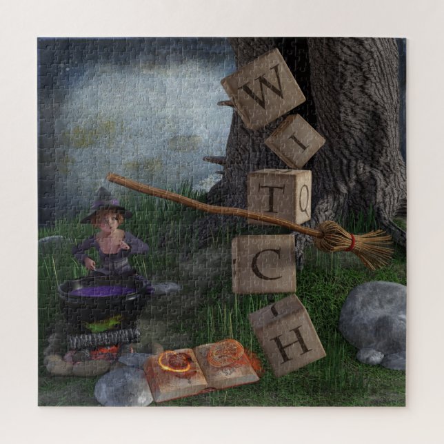 Halloween Hexe Puzzle (Vertikal)