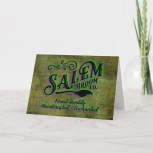 Halloween Hexe Salem Broom Company Sign Karte