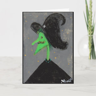 Halloween-Hexe-Schablone Karte
