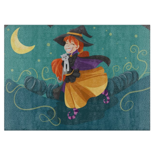 Halloween Hexe Schneidebrett (Vorderseite)