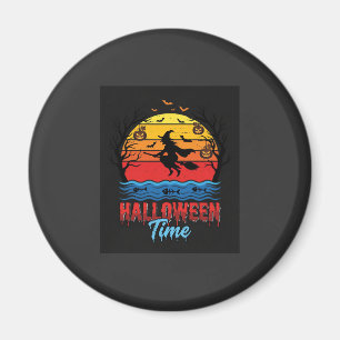 Halloween Hexe Sonnenuntergang Vektor Magnet