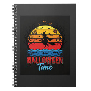 Halloween Hexe Sonnenuntergang Vektor Notizblock