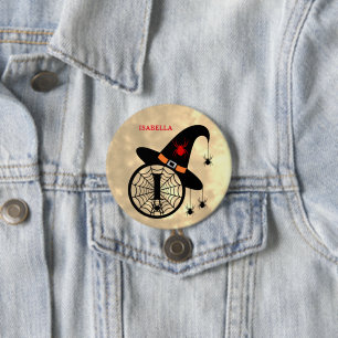 Halloween Hexe Spinne Monogramm I Benutzerdefinier Button
