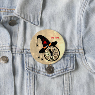 Halloween Hexe Spinne Monogramm Y Benutzerdefinier Button