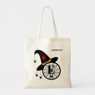 Halloween-Hexe-Spinnermonogramm E Benutzerdefinier Tragetasche