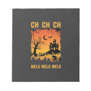 Halloween-Hexe Spukhaus Silhouette Kunst_1 Notizblock