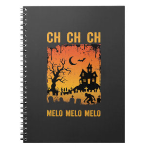 Halloween-Hexe Spukhaus Silhouette Kunst_1 Notizblock