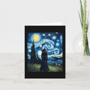 Halloween Hexe Starry Night Van Gogh Aesthetic Pa Karte