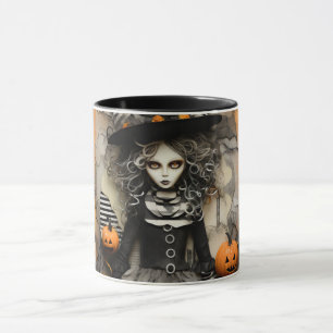 Halloween Hexe süß und gruselig Tasse