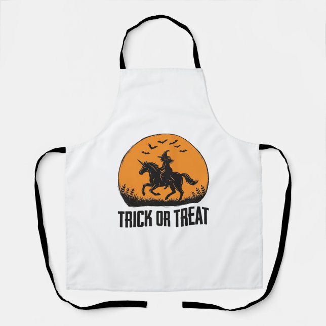 Halloween Hexe Süßigkeiten Oder Saures Vintage Mon Schürze (Vorderseite)