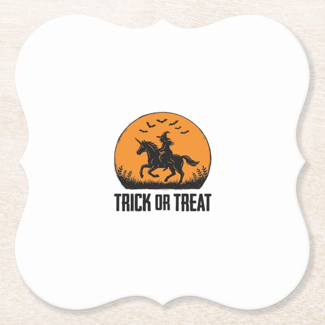 Halloween Hexe Süßigkeiten Oder Saures Vintage Mon Untersetzer (Vorderseite)