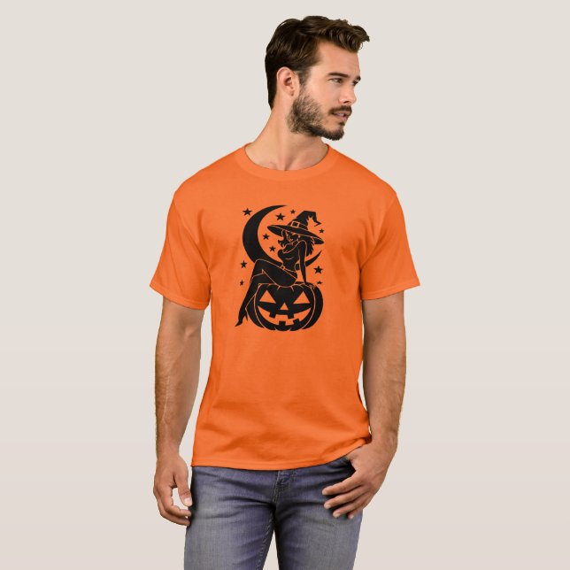 Halloween-Hexe T-Shirt (Vorne ganz)