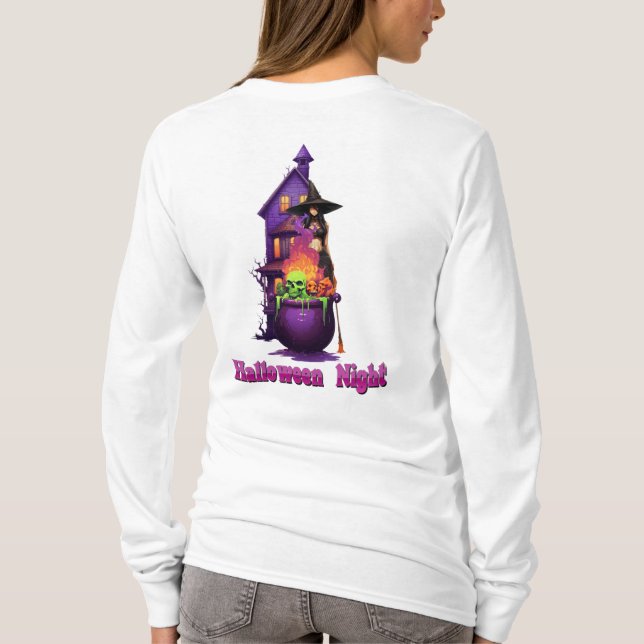 Halloween Hexe T-Shirt (Rückseite)