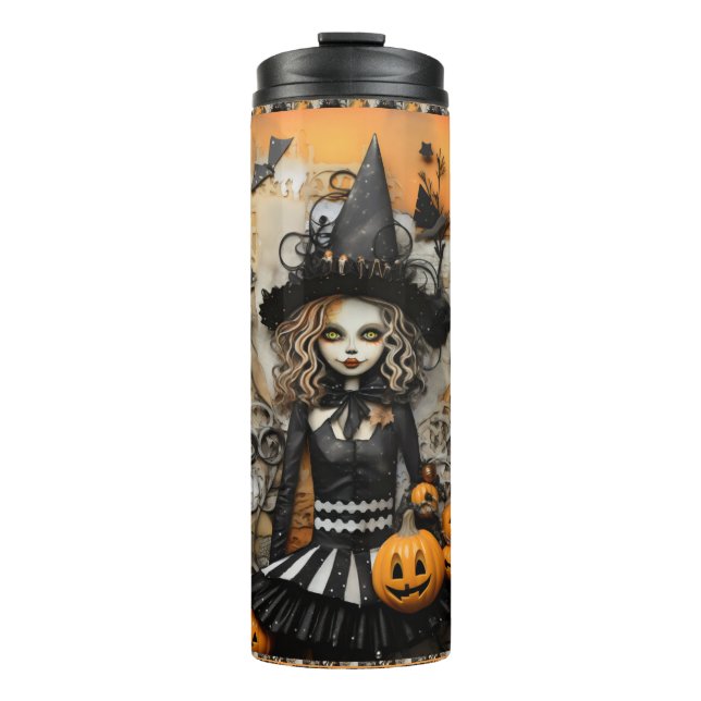 Halloween Hexe Thermosbecher (Vorderseite)