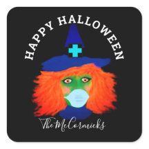 Halloween Hexe Tragen eines Maskenskriptnamen