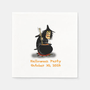 Halloween Hexe und Caldron Serviette