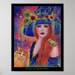 Halloween Hexe und Frosch von Renee Lavoie Poster
