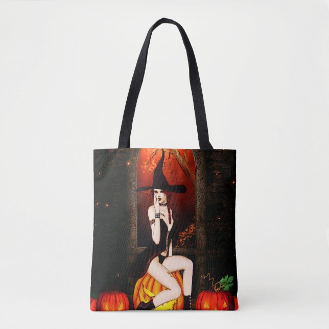 Halloween Hexe und Kürbis (Vorderseite)